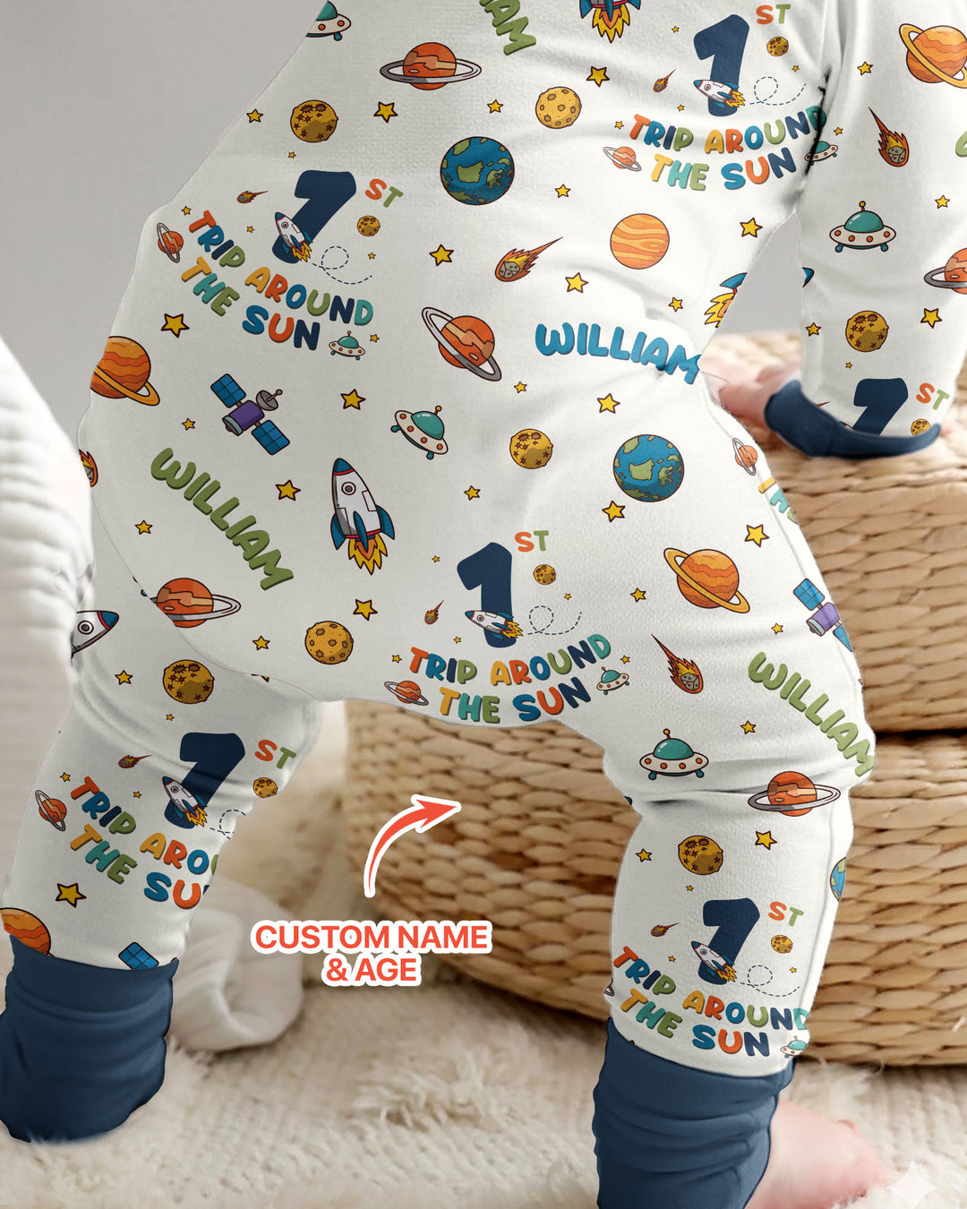 Birthday Trip Around The Sun Custom Name & Age Bamboo Convertible Zippy