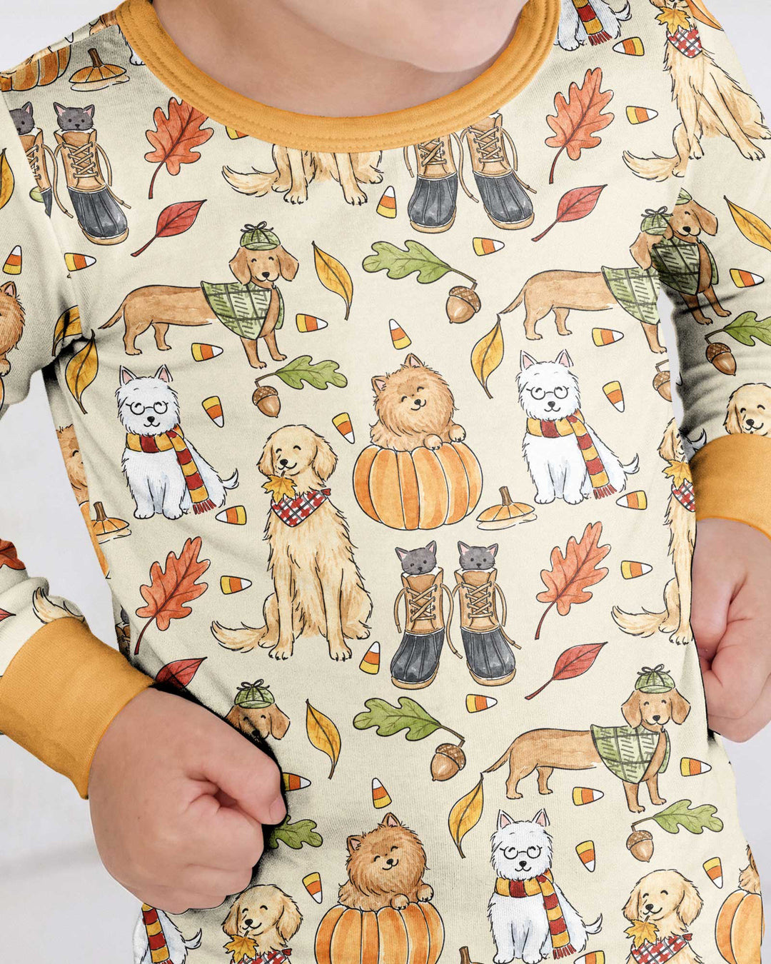 Autumn Paws Bamboo Two Piece Long Sleeve Pajama Set
