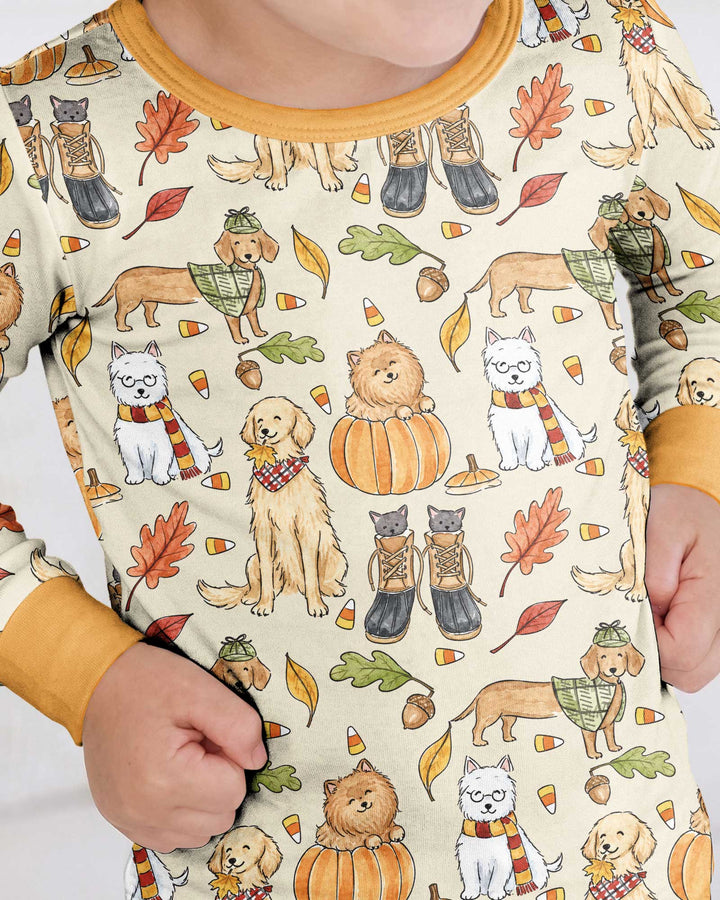 Autumn Paws Bamboo Two Piece Long Sleeve Pajama Set