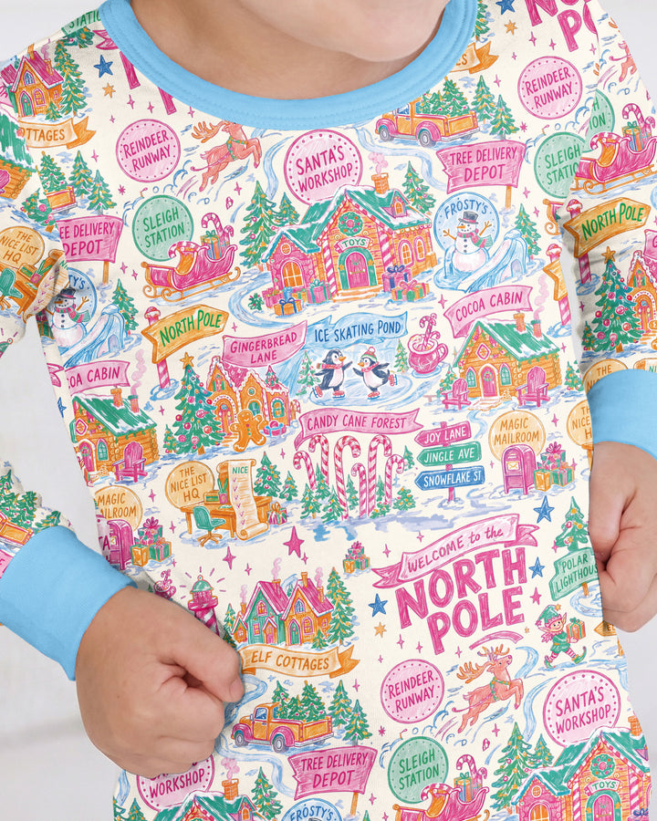 Pink North Pole Wonderland Bamboo Two Piece Long Sleeve Pajama Set