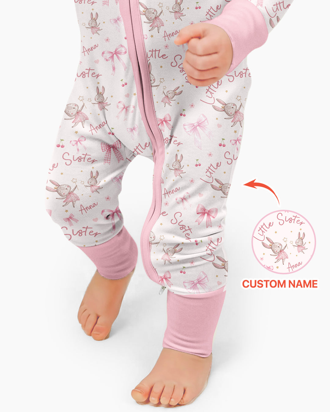 Bunny Wishes Sister Matching Bamboo Convertible Zippy