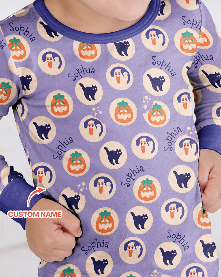 Boo Crew Custom Name Bamboo Two Piece Long Sleeve Pajama Set