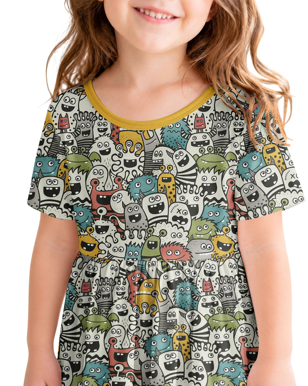 Monsters And Friends Bamboo Twirl Dress