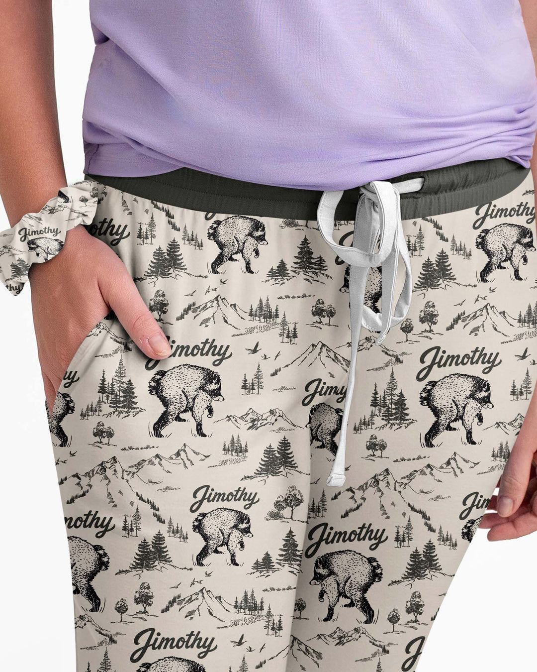 Vintage Jimothy Racoon Family Matching Bamboo Women Pajama Set