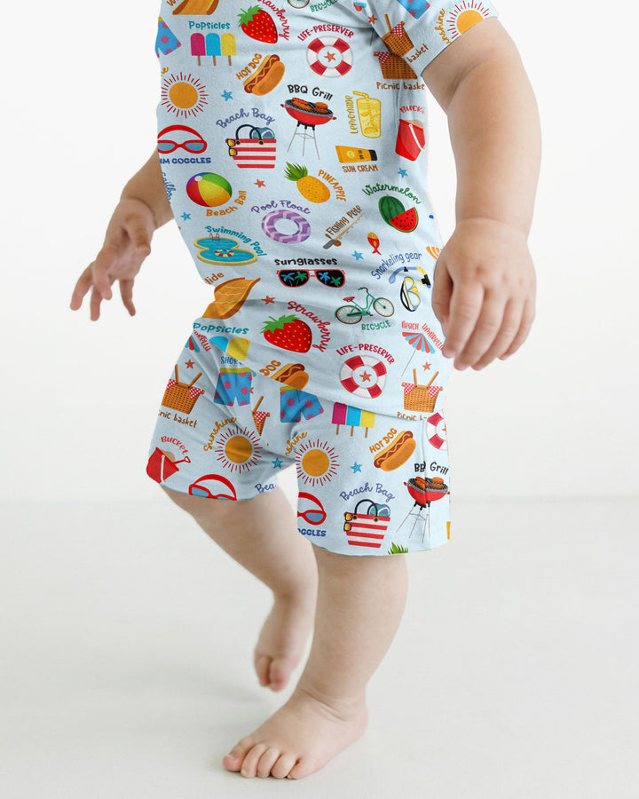 Love Summer Bamboo Two Piece Short Sleeve Shorts Pajama Set