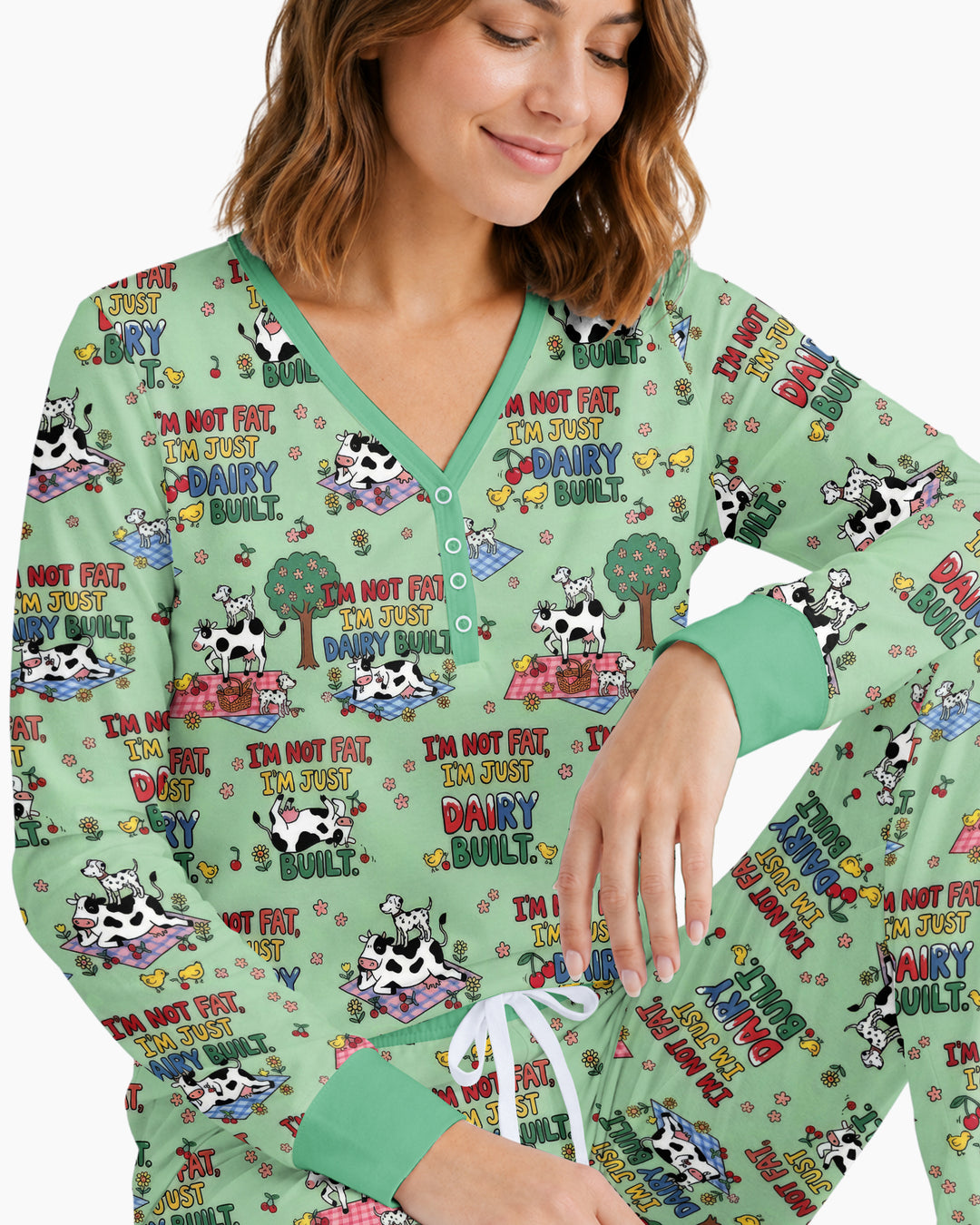 I'm Not Fat I'm Just Dairy Built Bamboo Women Pajama Set