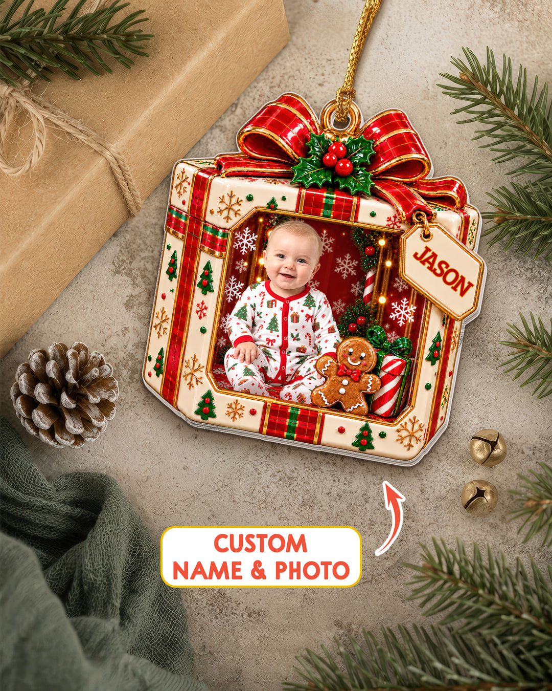 Wrapped With Love Acrylic Ornament