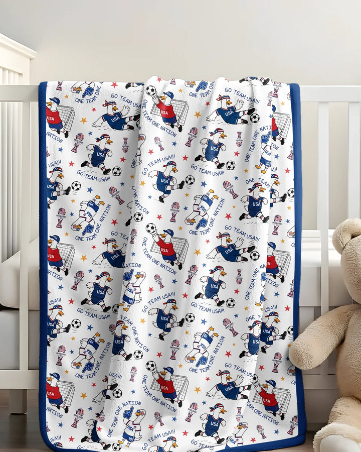 USA Soccer Goose Family Matching Bamboo Blanket