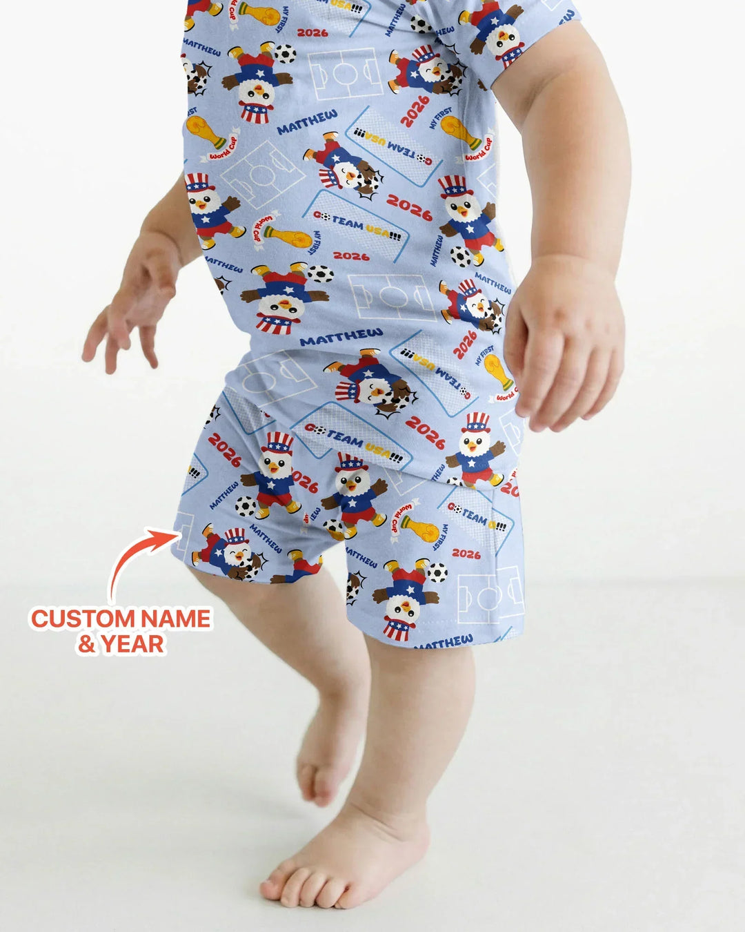 My First World Cup Bamboo Two Piece Short Sleeve Shorts Pajama Set