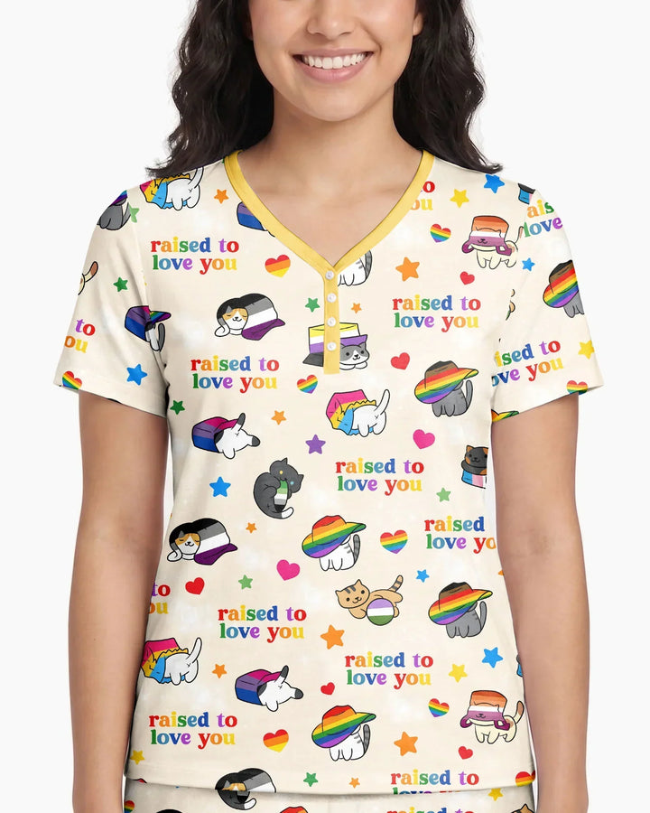 Rainbow Paws Family Matching Bamboo Women Short Sleeve Short Pajama Set