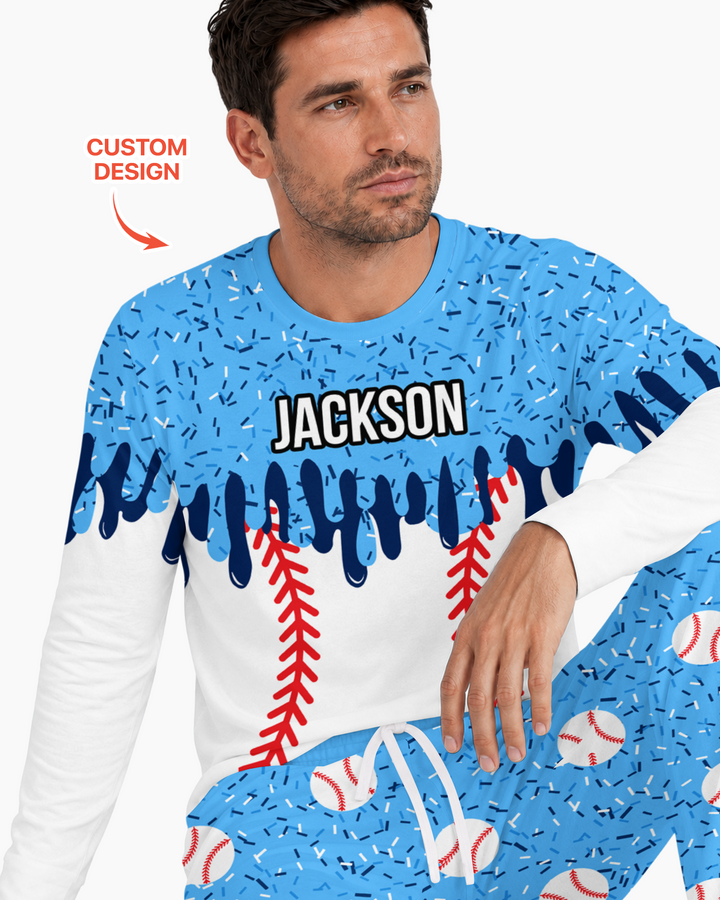 Icecream Drip Scale Bamboo Men's Pajama Set