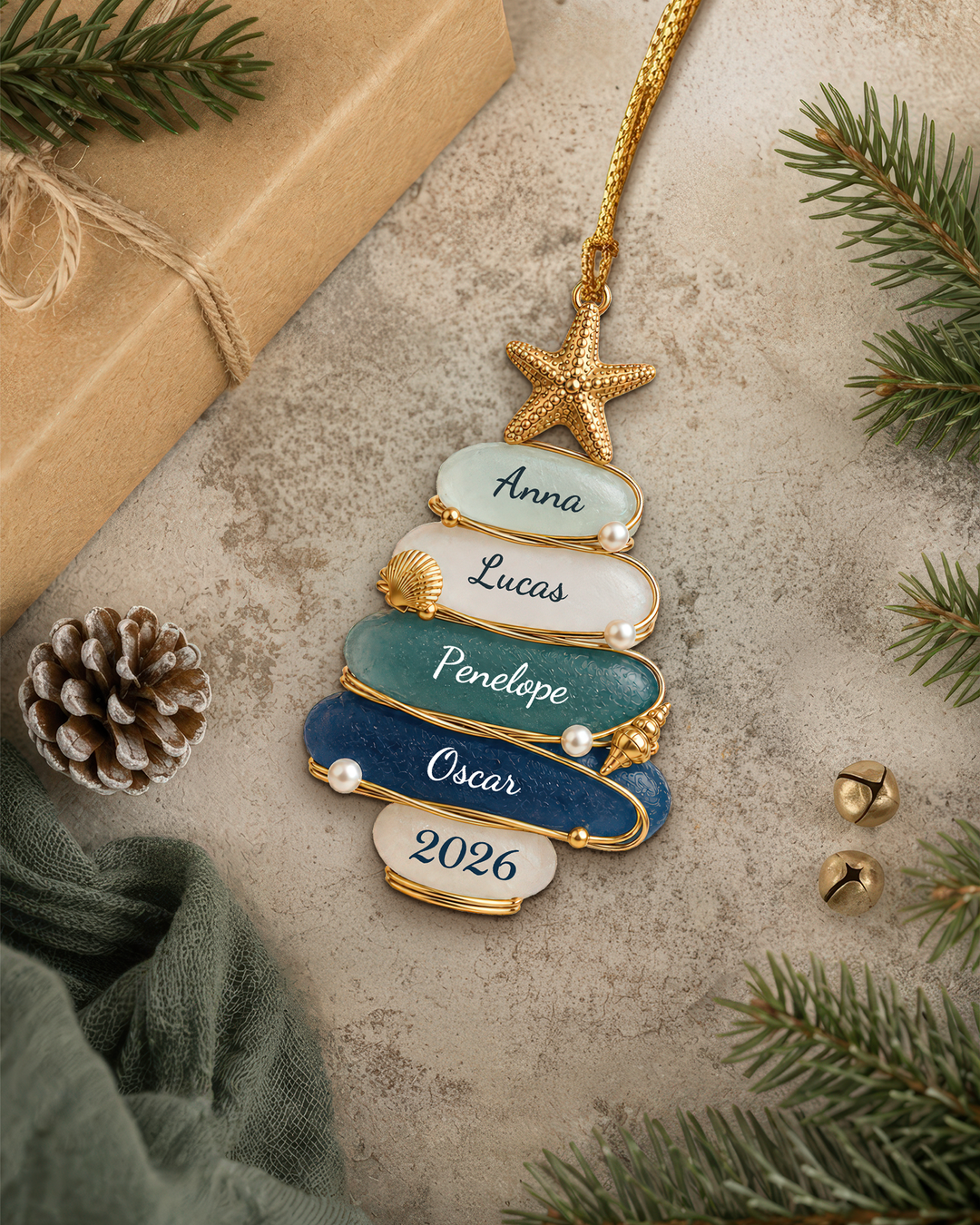 Coastal Family Christmas 026 - Personalized Acrylic Ornament