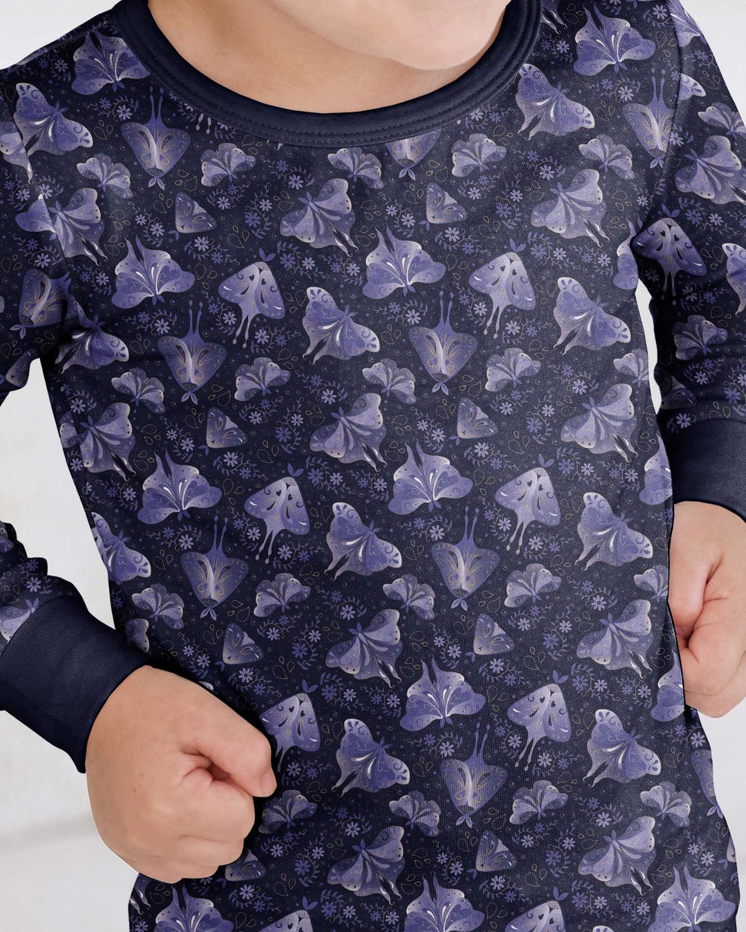 Very Peri Moths Bamboo Two Piece Long Sleeve Pajama Set
