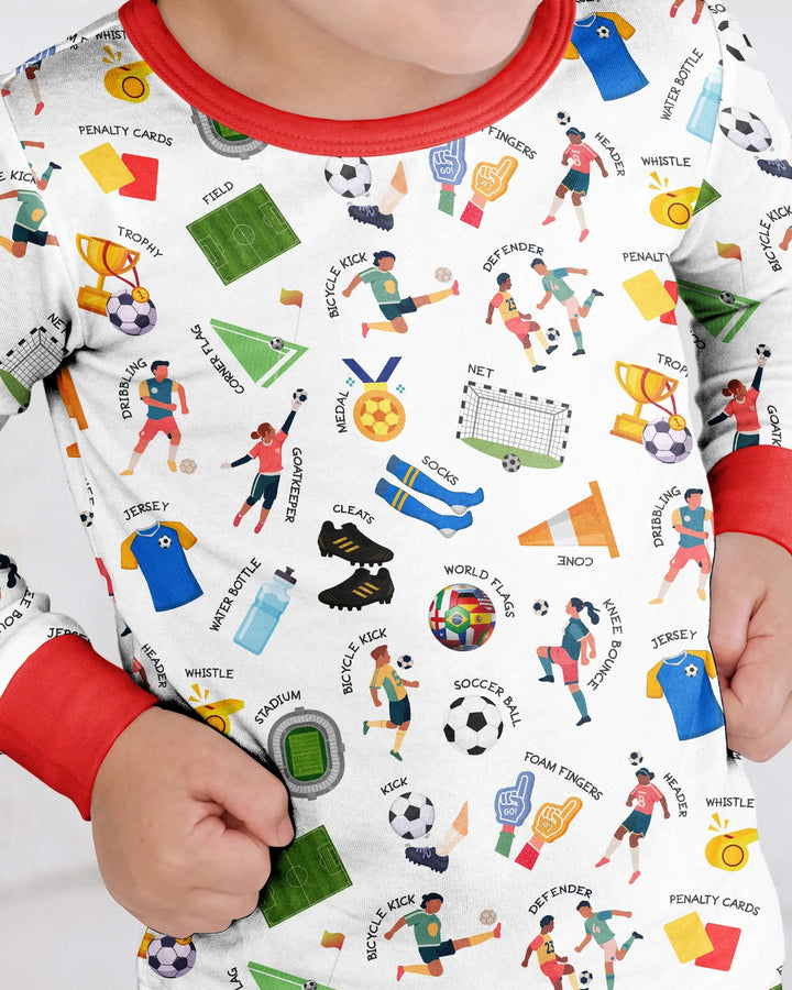 Soccer Fever All About The Game Bamboo Two Piece Long Sleeve Pajama Set