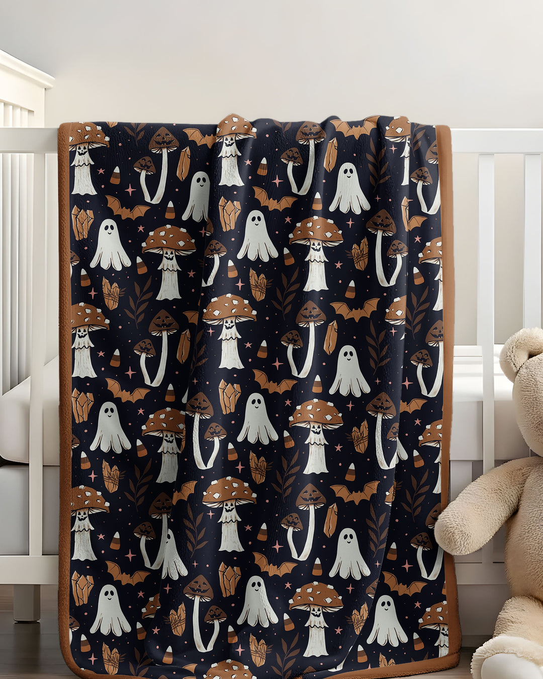 Retro Halloween Whimsy Bamboo Blanket