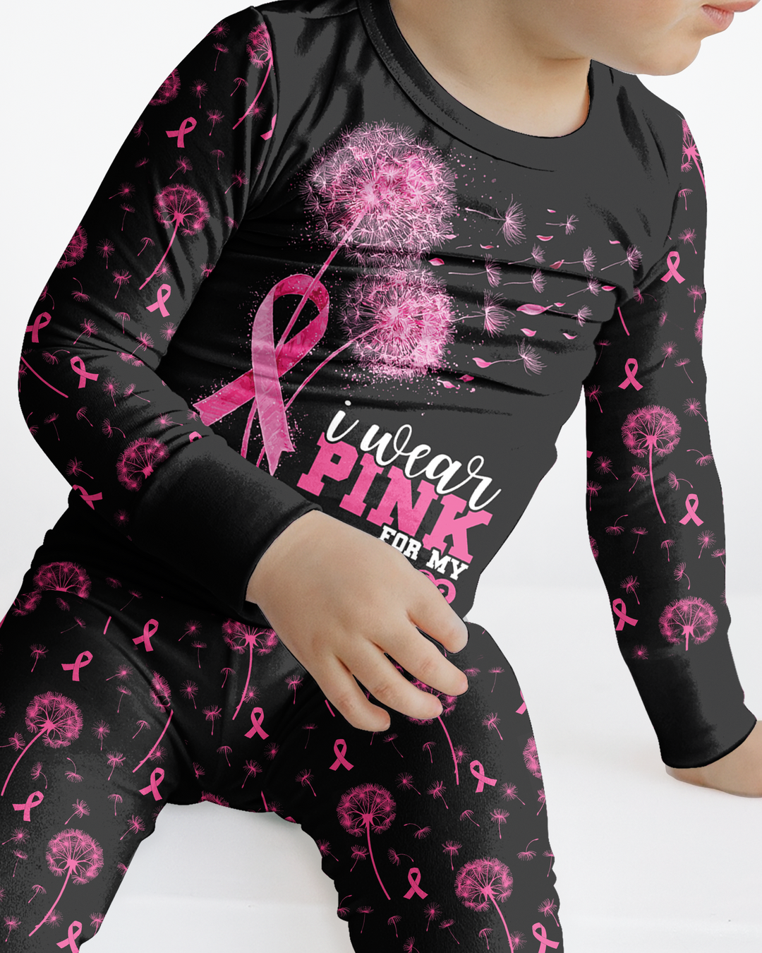 Dandelion Pink For Mom Bamboo Two Piece Long Sleeve Pajama Set