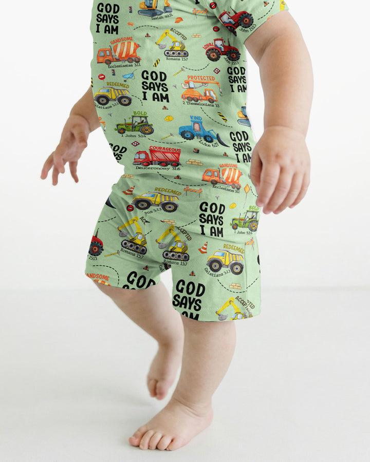 God Says I Am Boy Bamboo Two Piece Short Sleeve Shorts Pyjamas Set