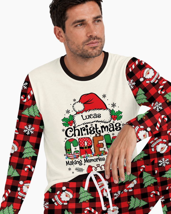 Custom Name Family Matching Christmas Crew Making Memories Together Bamboo Men's Pajama Set