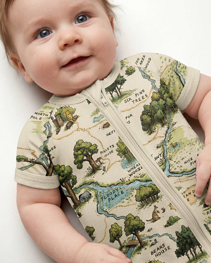 Classic Bear Maps Bamboo Shorty Zippy
