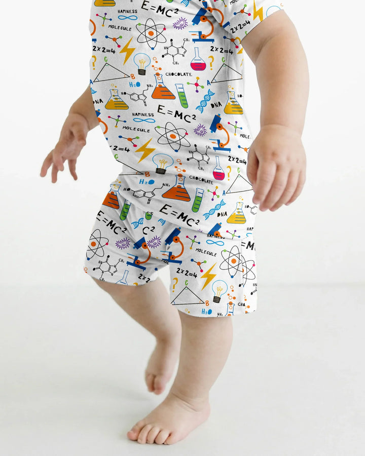 Science Explorer Family Matching Bamboo Two Piece Short Sleeve Shorts Pajama Set