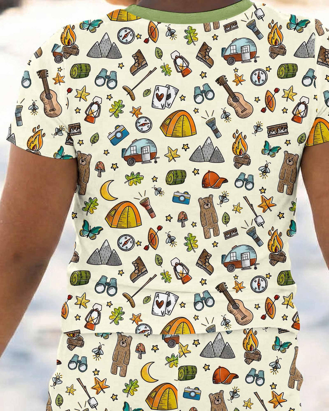 Love Camping Matching Family Bamboo Two Piece Short Sleeve Pajama Set