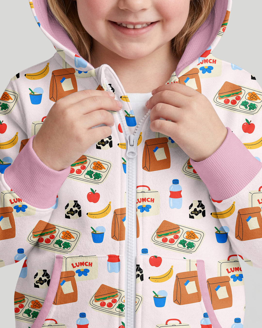 Happy School Lunch Bamboo Zip Hoodie
