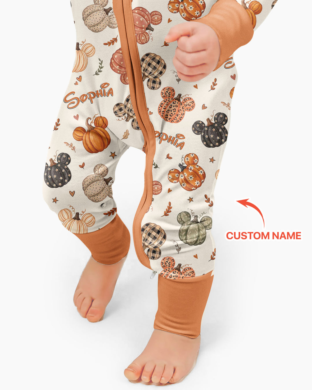 Custom Name Preppy Fall Mouse Bamboo Convertible Zippy