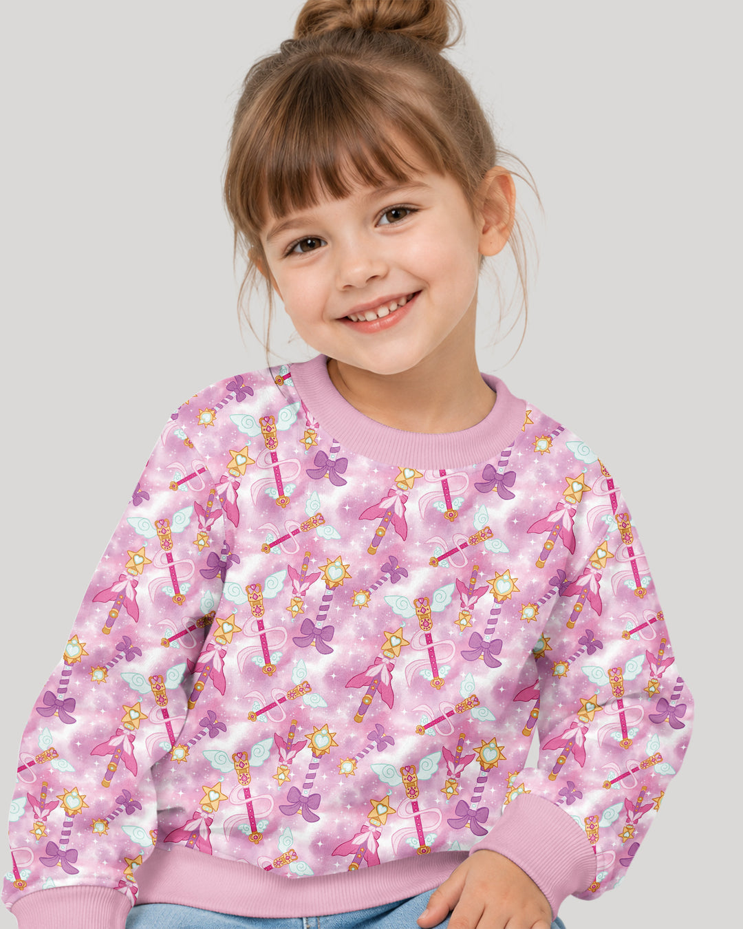 Kawaii Magical Girl Wand Bamboo Crewneck Sweatshirt