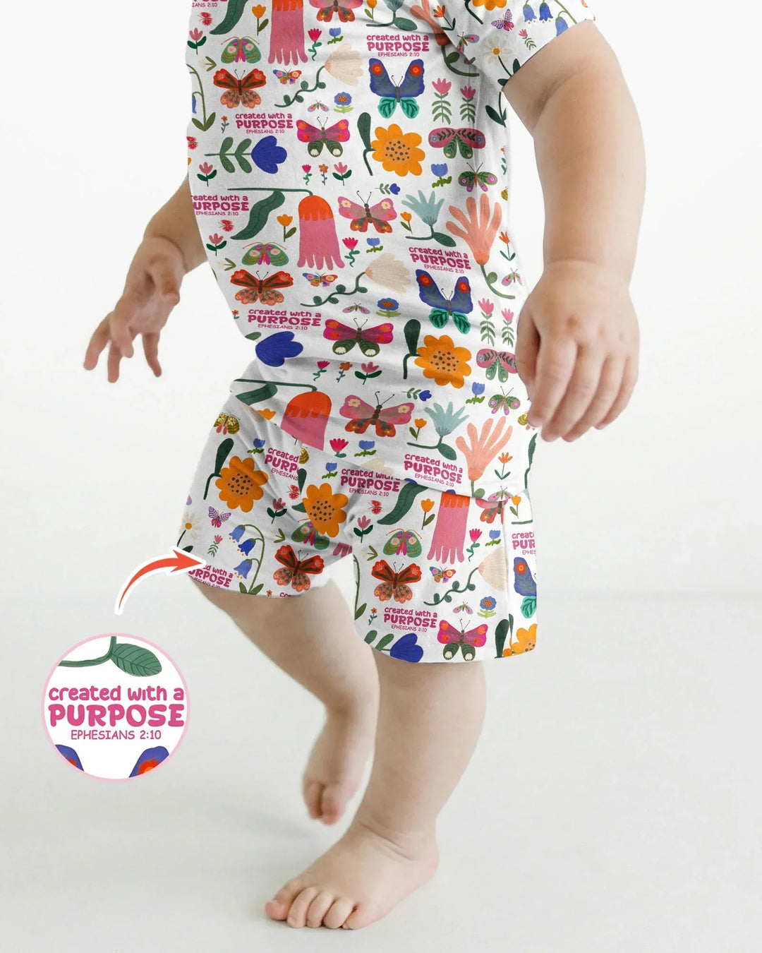 Created With A Purpose Bamboo Two Piece Short Sleeve Pajama Set