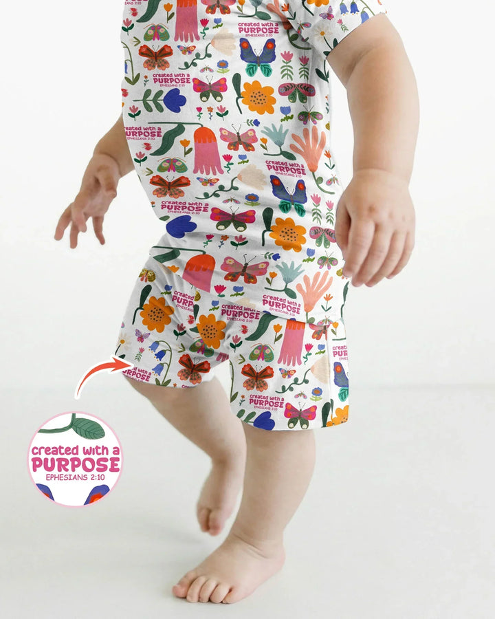Created With A Purpose Bamboo Two Piece Short Sleeve Pajama Set