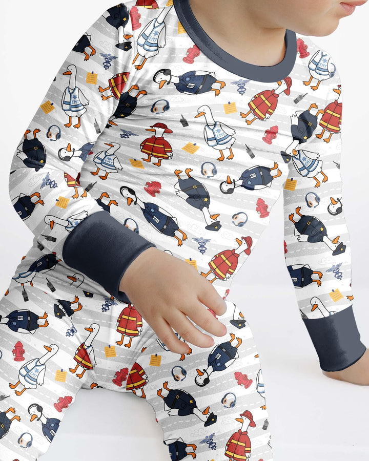 Rescue Goose Squad Bamboo Two Piece Long Sleeve Pajama Set