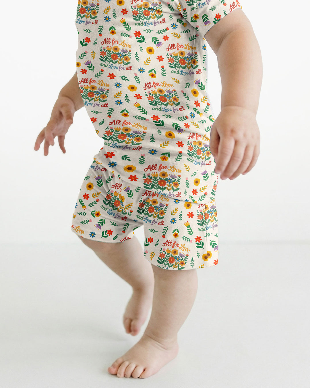 Love For All Family Matching Bamboo Two Piece Short Sleeve Shorts Pajama Set