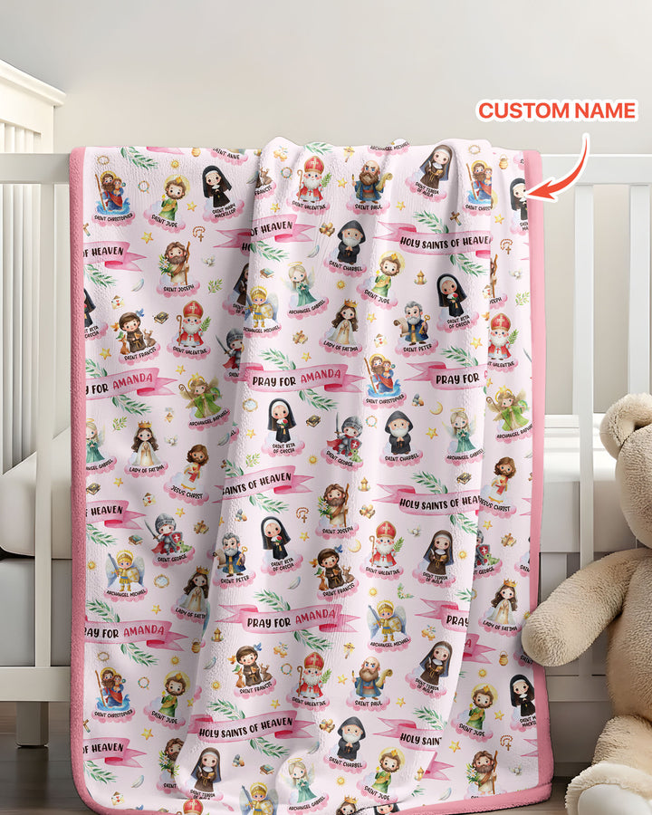Holy Saints of Heaven Custom Name Bamboo Blanket