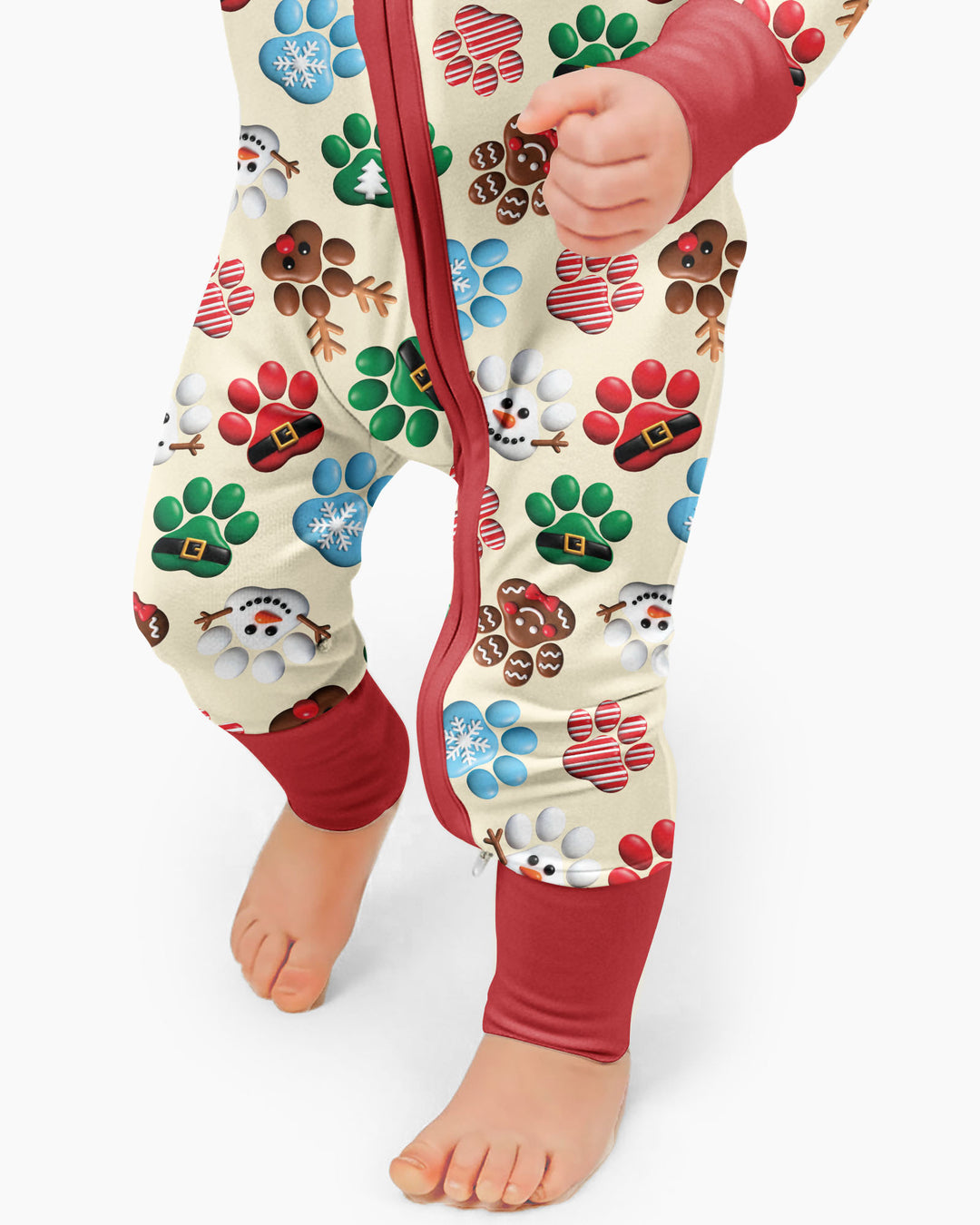 Santa Puppies Paw Bamboo Convertible Zippy