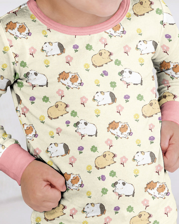 Guinea Pig Garden Bamboo Two Piece Long Sleeve Pajama Set