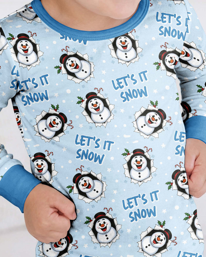 Funny Snowman Bamboo Two Piece Long Sleeve Pajama Set