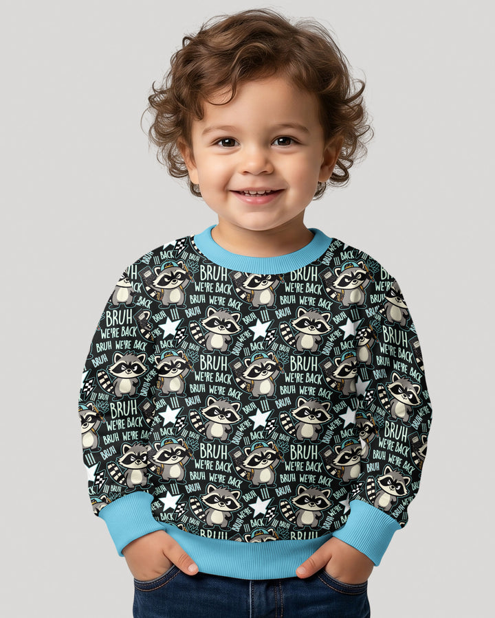 Bruh We're Back Raccoon Bamboo Crewneck Sweatshirt