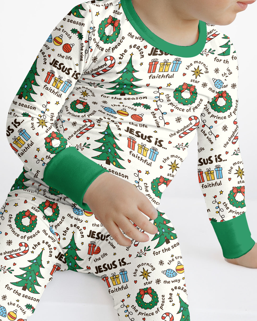 Christmas Jesus Is... Bamboo Two Piece Long Sleeve Pajama Set