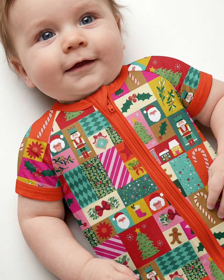 Maximalist Christmas Collage Bamboo Shorty Zippy