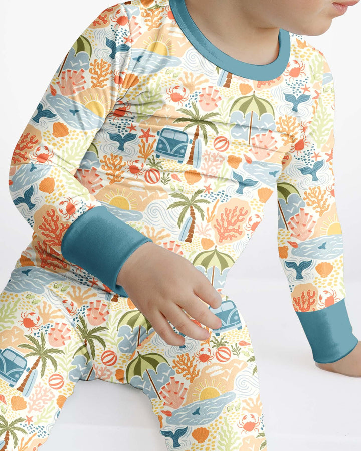 Beachy Boho Bamboo Two Piece Long Sleeve Pajama Set