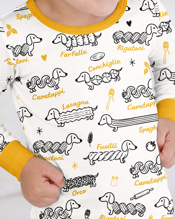 Pasta Pups Bamboo Two Piece Long Sleeve Pajama Set