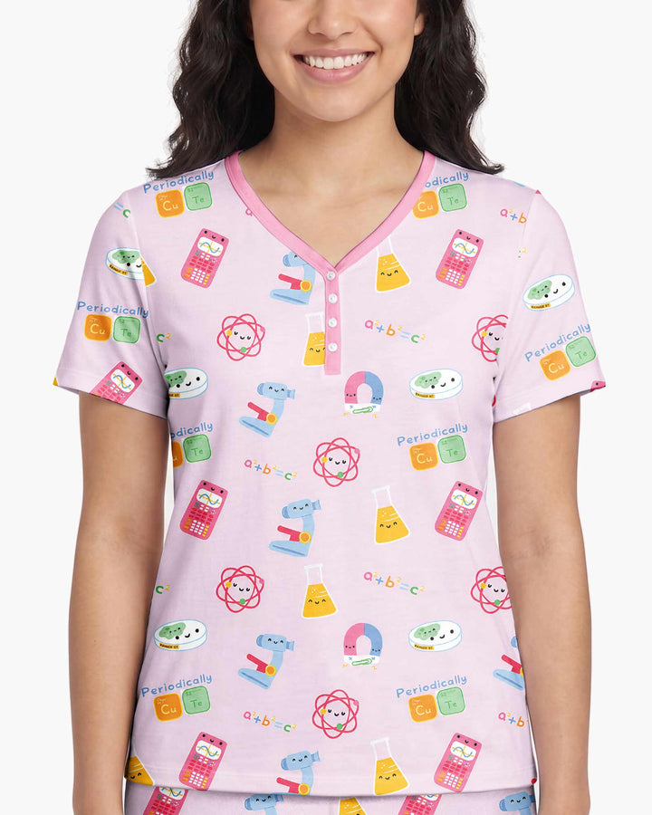 Scientist Lover Family Matching Bamboo Women Short Sleeve Short Pajama Set