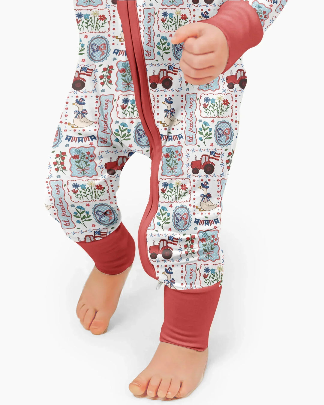 Patriotic USA Silly Goose Family Matching Bamboo Convertible Zippy