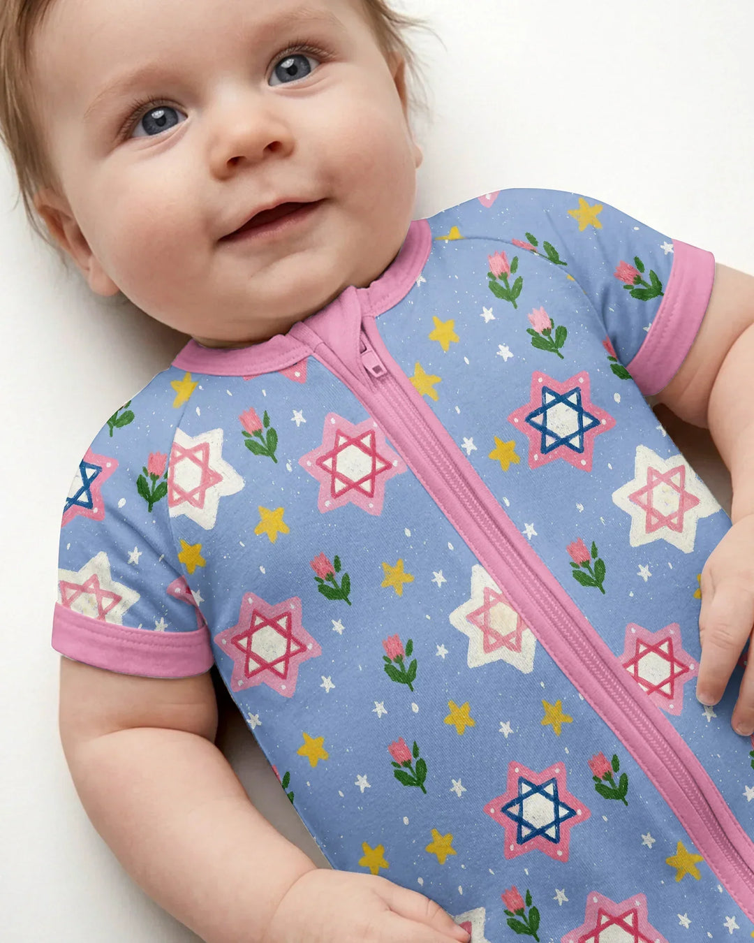 Starry Bloom Blessings Family Matching Bamboo Shorty Zippy