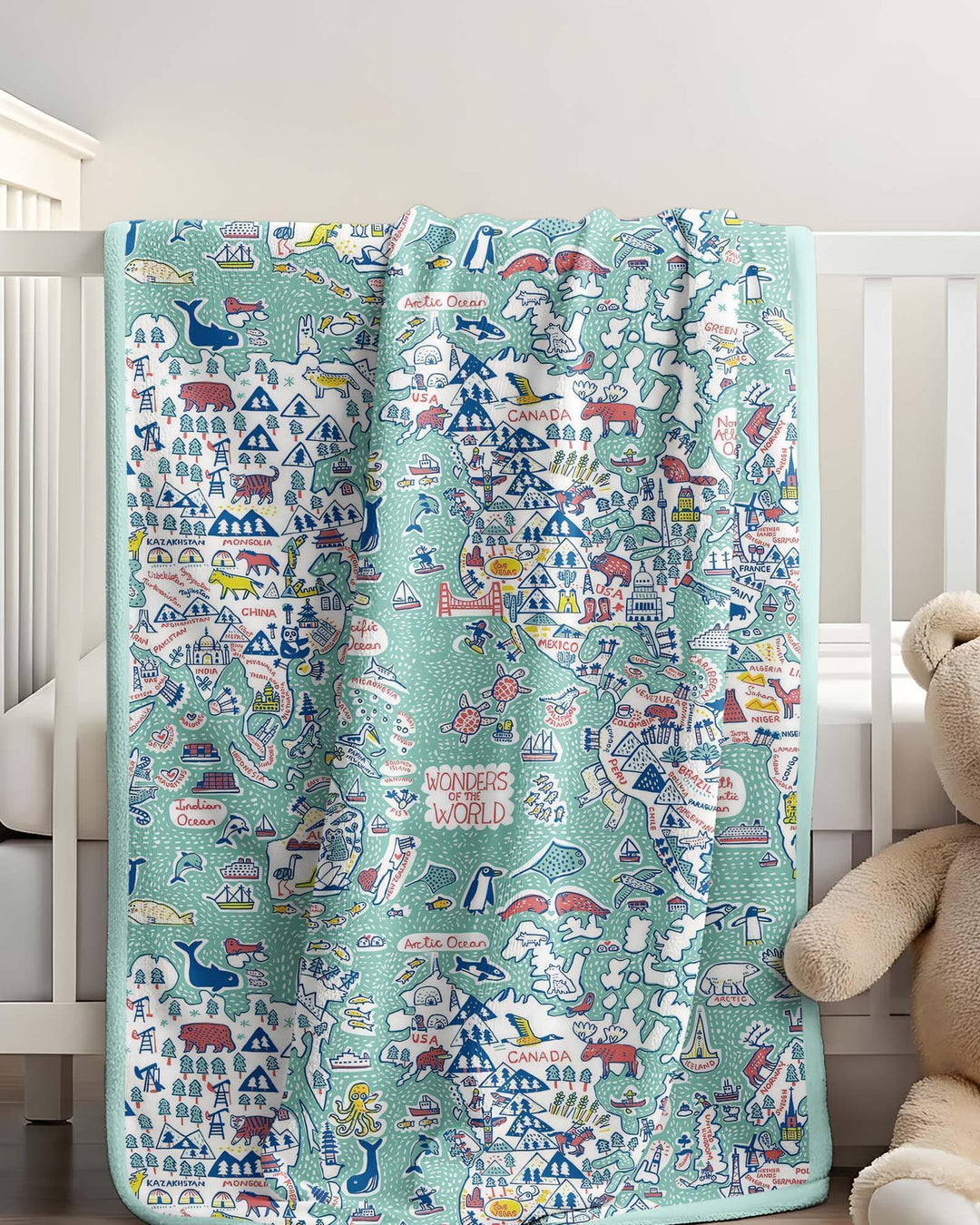 Hello World Wonders Bamboo Blanket