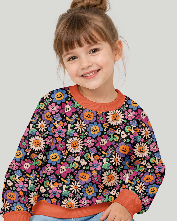 Halloween Flowers Bamboo Crewneck Sweatshirt
