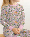 Kitten Garden Family Matching Bamboo Two Piece Long Sleeve Pajama Set