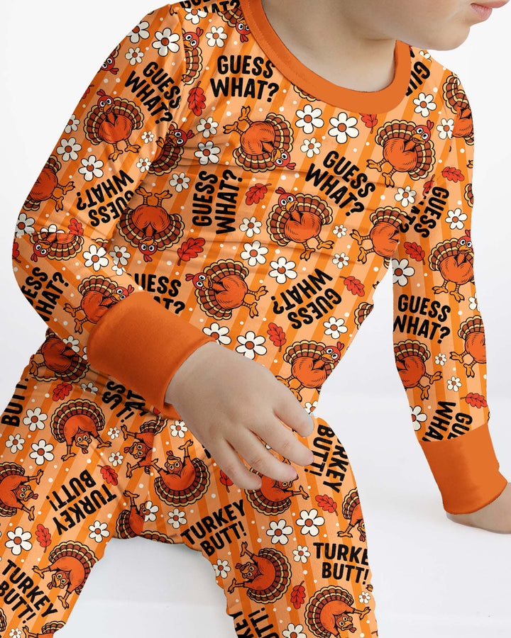 Guess What Turkey Butt Bamboo Two Piece Long Sleeve Pajama Set