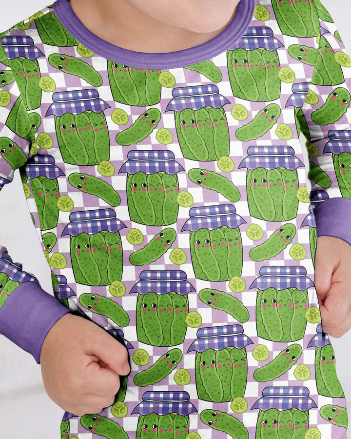 Kawaii Pickle Jar Bamboo Two Piece Long Sleeve Pajama Set