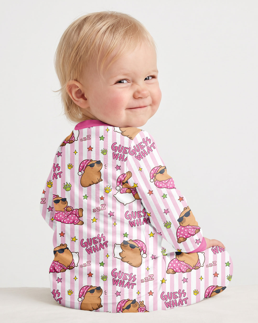 Sleepy Capybara Bamboo Two Piece Long Sleeve Pajama Set